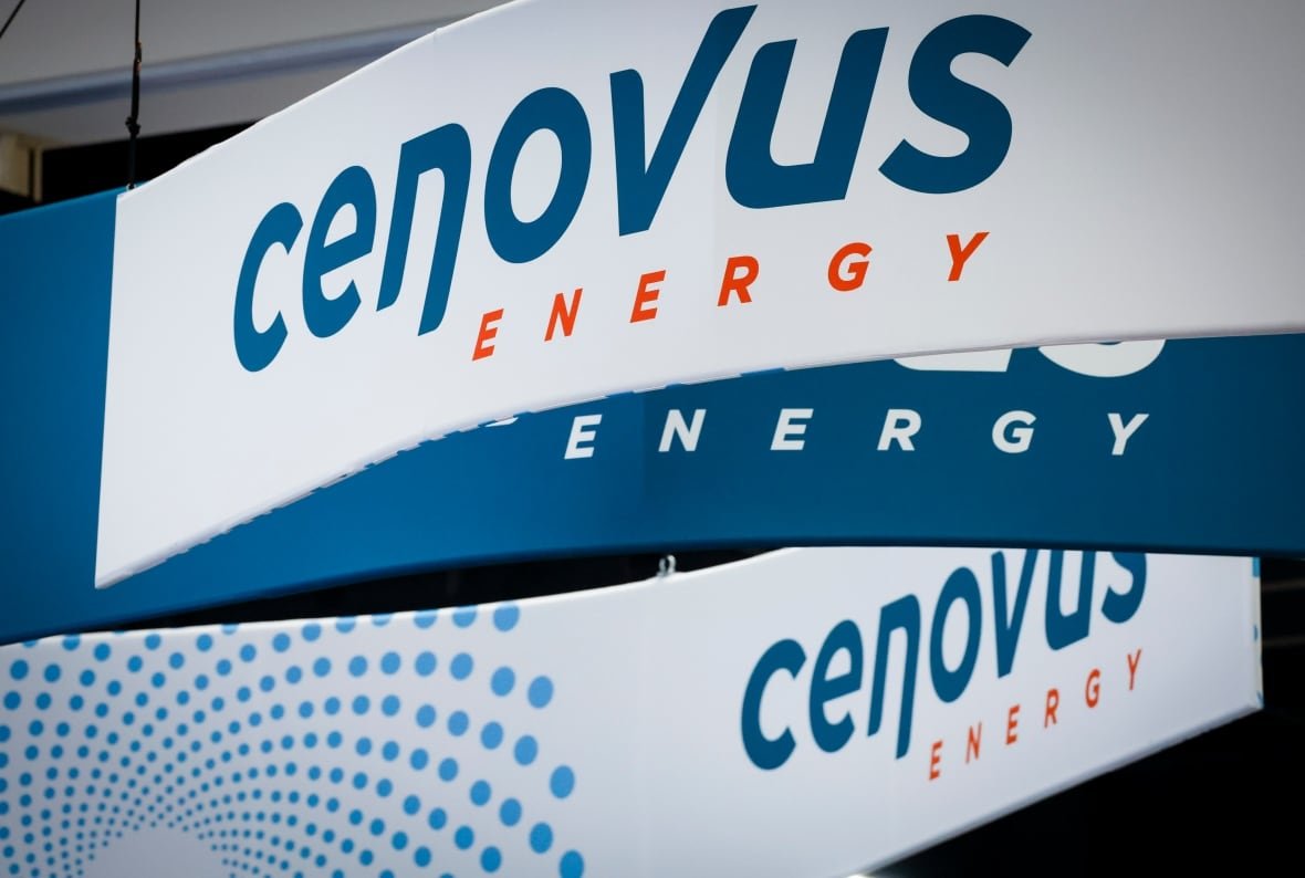 A sign is pictured that reads Cenovus.