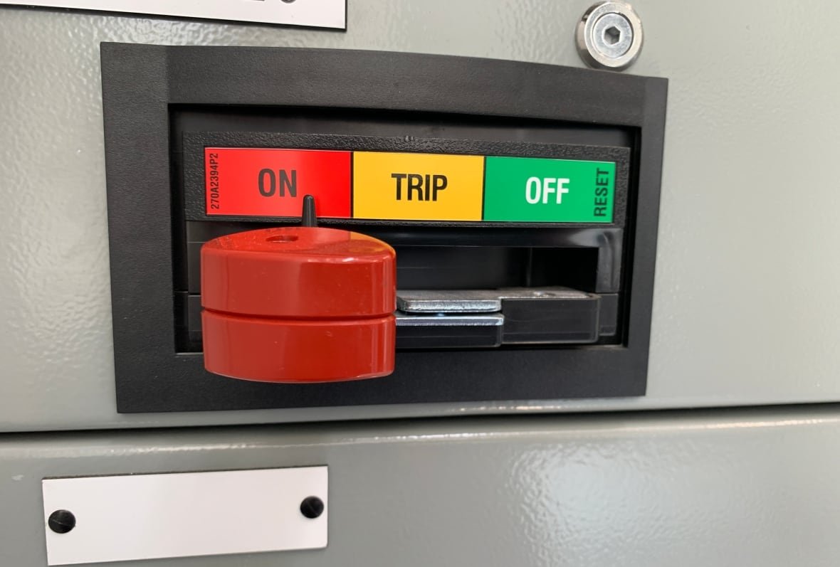 A big 'on/off' switch at a water plant near Gibsons, B.C.