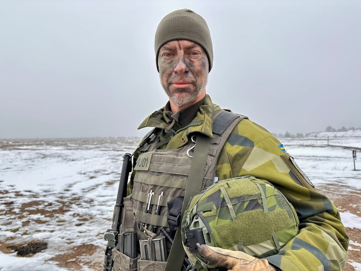 Col. Henrik Rosdahl, the commander of the Swedish mechanized battalion, which is part of the Canadian-led brigade, in Latvia.