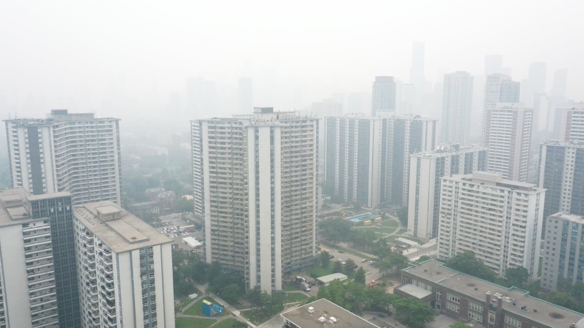 st-james-town-high-rise-aerials An aerial view of high rises in St. James Town, where many residents don't have access to air conditioning.