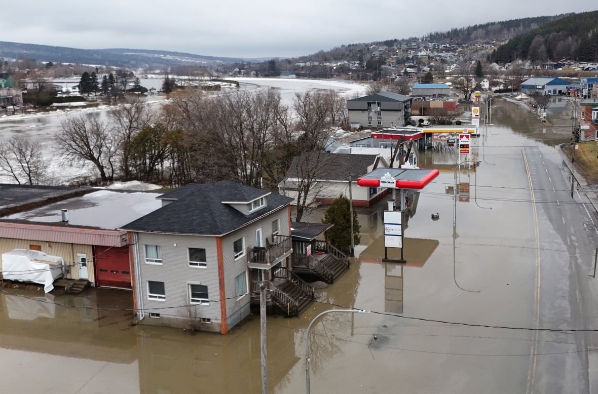 beauceville A photo of a town experiencing floods