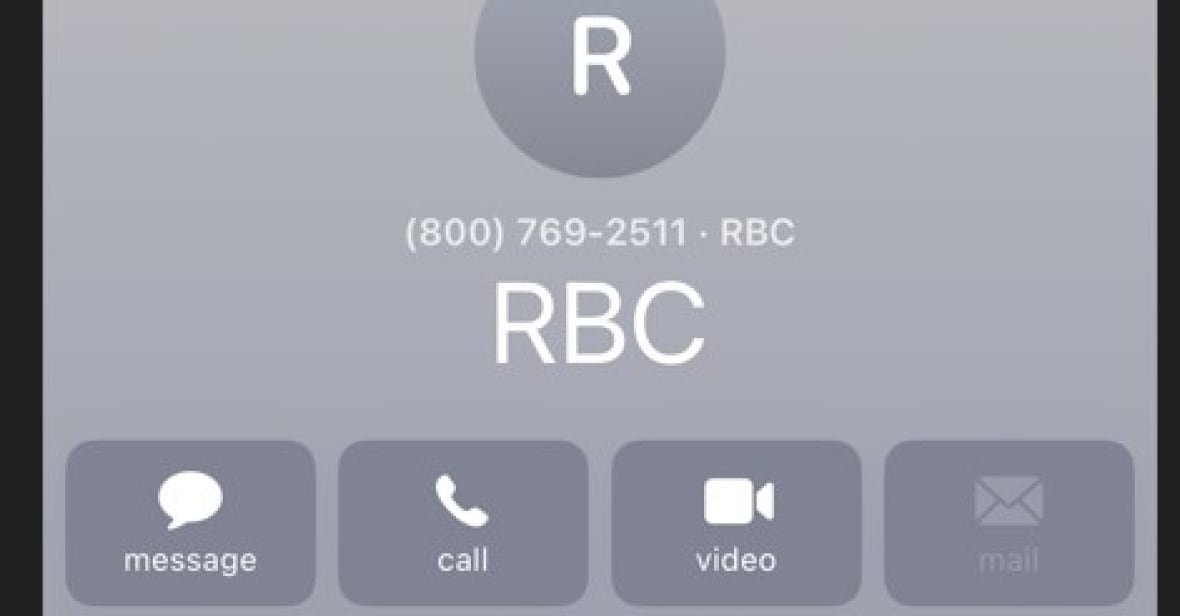 melissa-plett-rbc-call-display A phone call display that shows RBC's name and phone number.